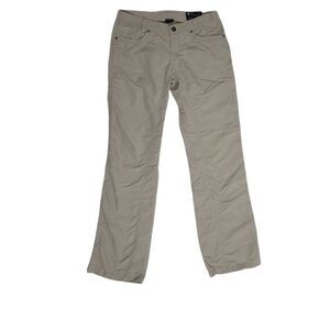 KUHL cream beige embroidered floral‎ low rise straight leg hiking active pants 6